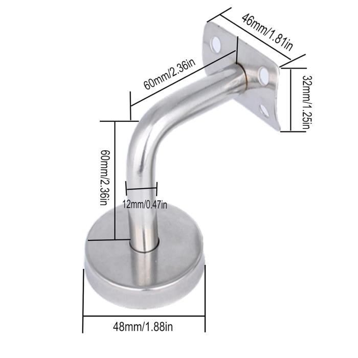 4 Pièces Mains Courantes Supports Muraux, Support de Main Courante ...