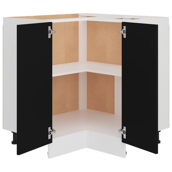 Placard D'Angle En Chêne Massif VidaXL - 59x45x80 Cm - Rangement Cuisine/Salon