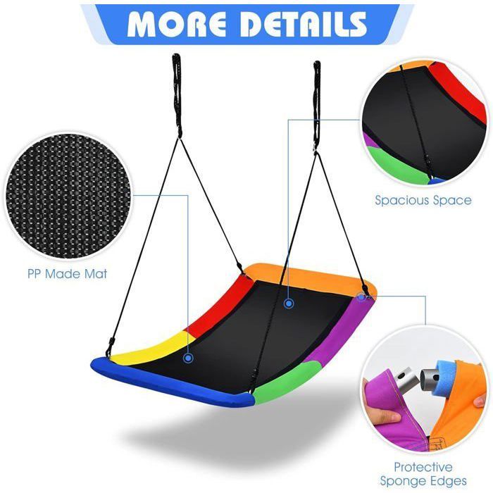 GOPLUS Balançoire Nid d'Oiseau Rond 102CM-Hauteur Réglable 140-180CM-Charge Maximale 150KG-pour Enfant 3-15 Ans-Dauphin - Jeux - Jouets GOPLUS Balançoire Nid d'Oiseau Rond 102CM-Hauteur Réglable 140-180CM-Charge Maximale 150KG-pour Enfant 3-15 Ans-Dauphin - Jeux - Jouets