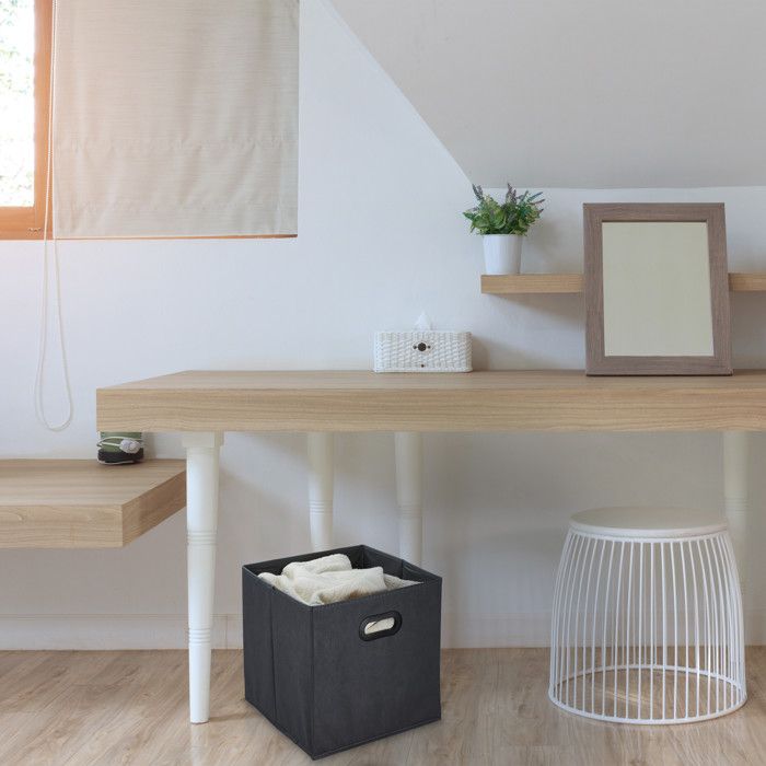 Boîtes de rangement Relaxdays, 4 pièces, pliables, tissu non tissé