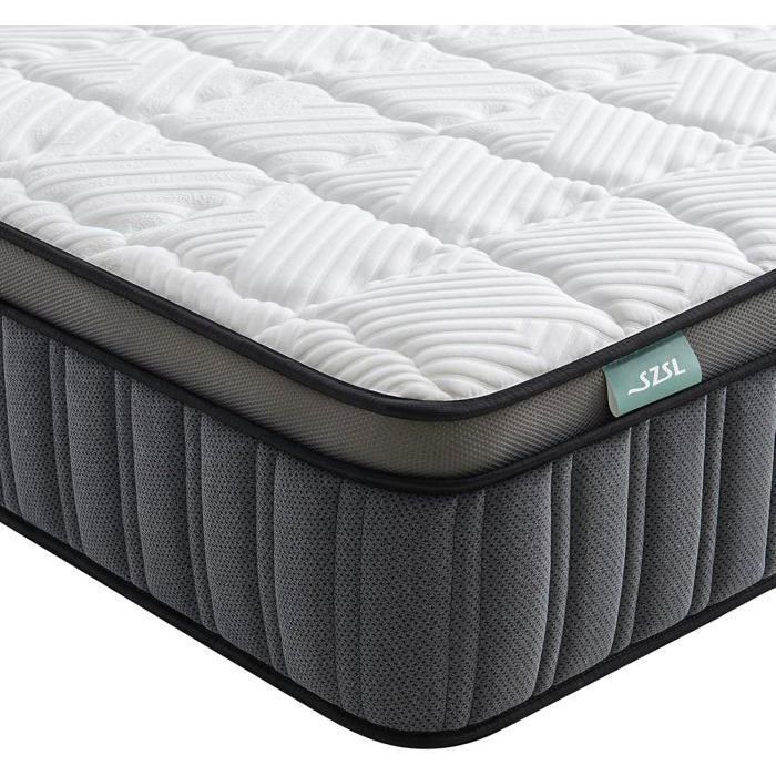 Matelas hybride refresh 140 x 190 cm ressorts ensachés et mémoire de forme épaisseur 32 cm REFRESH