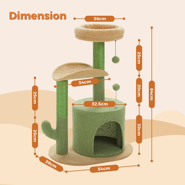 Arbre A Chat Cactus Jute Avec Griffoir Et Hamac - Chat