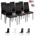 Chaises de salle à manger - ALBATROS - 3098 Diamond - Lot de 6 - Noir - Simili - Métal-0