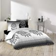 260 x 240 CM IMPRIME 42 FILS ALLOVER SUEDOISE PARURE 3 P