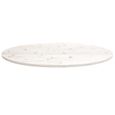 Dessus de table ovale en bois de pin massif blanc 100x50x2,5 cm - SALUTUYA - Style campagne-0