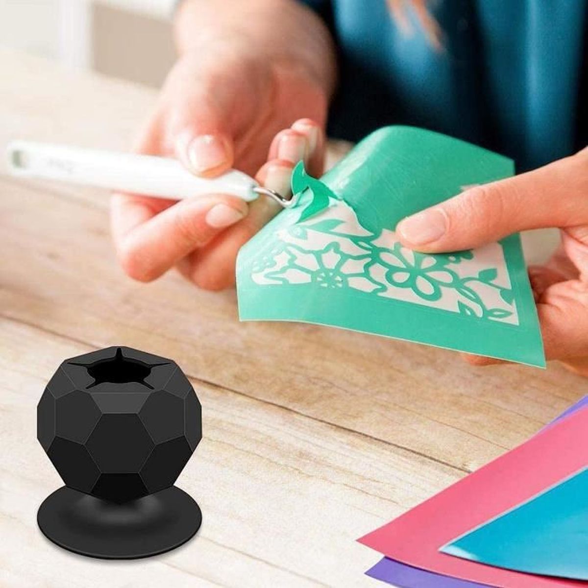 Collecteur De Chutes En Vinyle Avec Ventouse - Outil De Désherbage Pour Scrapbooking, HTV, Camées, Lettrage, Couleurs Variées