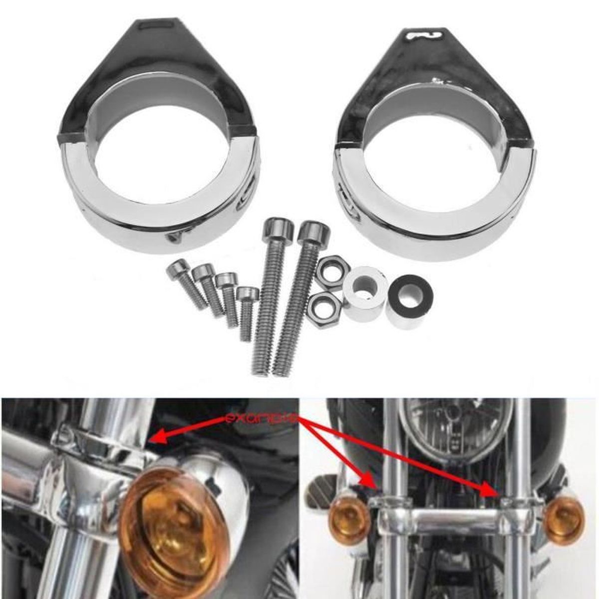 D DOLITY 10pcs Entretoises Adaptateurs de Clignotant Lumi/ère Signal de Moto