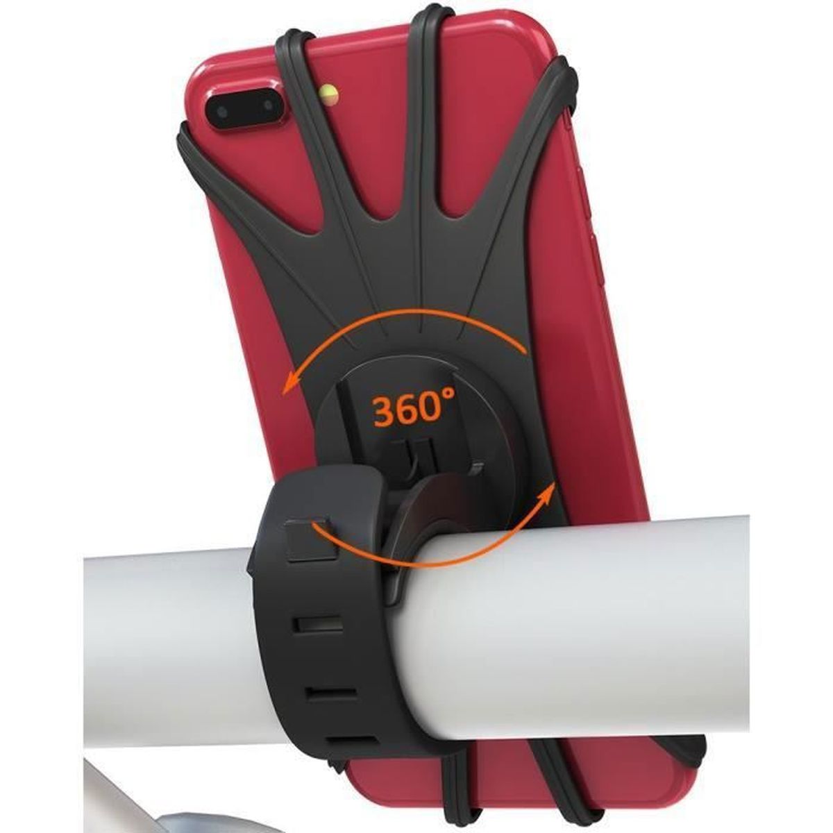 Support Téléphone Vélo Universel Silicone Porte-Téléphone De Vélo Pour IPhone Huawei Et 4.5-7.0 Pouces Smartphones Idéal Pour Montagne Vélo Moto Poussette Et Golf Trolley Noir