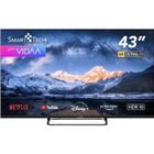 Smart Tech TV LED 4K UHD 43 (109cm) 43UV01V Smart TV VIDAA Netflix, Prime Video, Disney+, Youtube 3xHDMI - 2xUSB - Mode Hotel