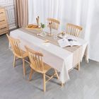 FOCLATUNER Nappe Rectangulaire Coton Lin Vintage Decoration Beige Table Cloth Tablecloth Rectangle 140x240 cm pour Table de Cuisine