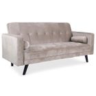 MENZZO Canapé convertible clic-clac scandinave Slow Velours Taupe