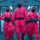 Costume de cosplay Squid Game rouge avec masque de triangle - OUTAD - pour adulte