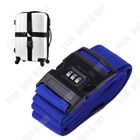 LUNAVO Courroie de bagage 410*5cm Serrure à combinaison aviation Longueur réglable Boucle en croix Durable et résistant à l'usure