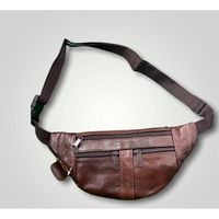 banane marron  cuir saccoche range tout bags leather sac bandoulier belt sac ceinture unisexe