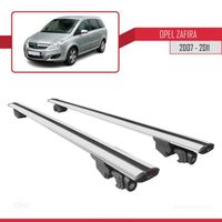 Pour Opel Zafira 2007-2011 HOOK Barres de Toit Railing Porte-Bagages de voiture Avec verrouillable Alu Gris