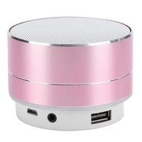 Haut-parleur Bluetooth de bureau en métal A10 - Marque - Rose - Autonomie 10h - Son surround 360°