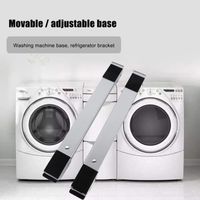 Base de support de machine à laver réglable Rouleau mobile antirouille tout métal pour machine à laver, réfrigérateur, sèche-linge