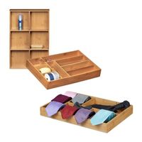 Schubladenorganizer Set - RELAXDAYS - Holz Bambus - Küchenorganizer Besteckkasten - Natur