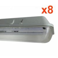 Réglette LED étanche Double pour Tubes  lumineuse LED T8 150cm IP65 (boitier vide) (pack de 8)