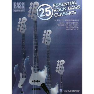 PARTITION 25 Essential Rock Bass Classics, Recueil pour Guitare basse édité par Hal Leonard Europe référencé : HL00690210