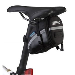 Sacoche De Selle Vélo RockBros - 1,5L Imperméable - Noir Ultra Léger Avec Bandes Réfléchissantes