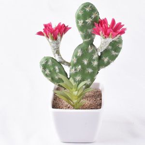 FLEUR ARTIFICIELLE 11 (pas de casserole) - Cactus artificiel en plastique, Succulente plante en Pot, Sans Pot, Simulation écolog