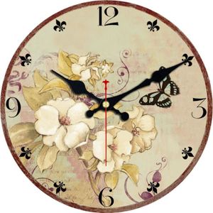 OBJET DÉCORATION MURALE Horloge Murale Fleur 6 16 pouces (40 cm) Horloge m