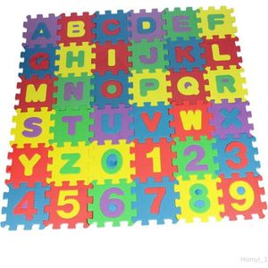 TAPIS PUZZLE Lot de 36 tapis de jeu puzzle alphabet numéro en m