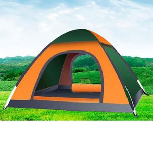 TENTE DE CAMPING ESTINK Tente de camping pour 2 personnes Tente de pique-nique de Camping sport Vert Foncé et Orange 2‑3 Personnes Porte Simple