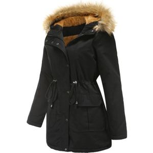 MANTEAU - CABAN Femme Manteau d'hiver à Capuche Veste mi-Longue do