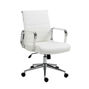 CHAISE DE BUREAU SVITA ELEGANCE COMFORT Chaise de bureau Chaise pivotante Fauteuil de direction en similicuir blanc
