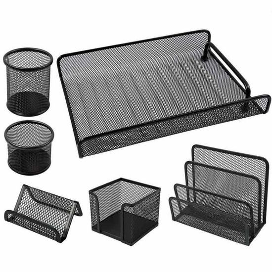 ENSEMBLE DE BUREAU EN SIMILI CUIR 7 PIÈCES – UNIVERS GAMME