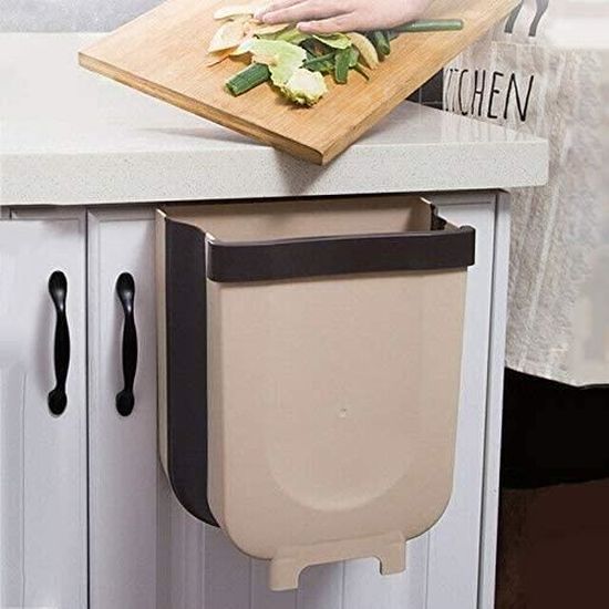 POUBELLE Poubelle agrave suspendre pliable pour porte de placard de cuisine petite poubelle compacte pour porte de placard de