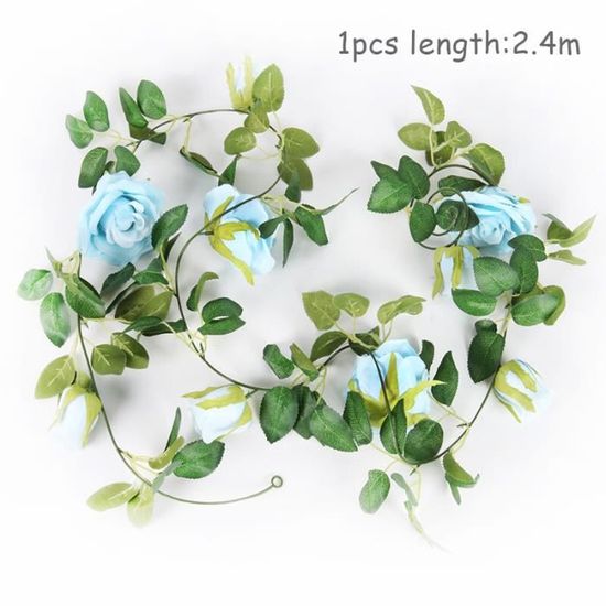 Guirlande De Roses Artificielles – Lot De 2 X 2,5 Mètres – Double Couleur Rose Et Vert – Pour Mariage, Décoration Murale, Intérieur/extérieur