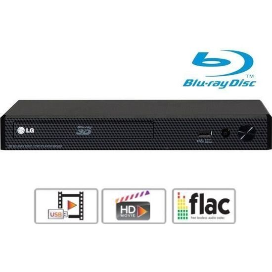 Lecteur Blu-ray DVD Full HD USB - LG BP250 - Extrapolateur 1080p - Compatibilité avec les formats DVD, CD audio