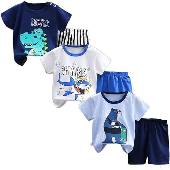 Lot De 3 T-shirts Manches Longues Pour Bébé Garçon 6 Mois - Marque Orchestra - 100% Coton - Couleur Gris - Occasion Très Bon état