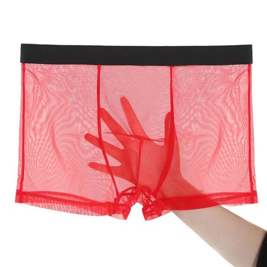 Caleçon Boxer Homme En Mesh Transparent - Fin Et Confortable - Taille Grande - Style Séducteur - Neuf Avec étiquettes