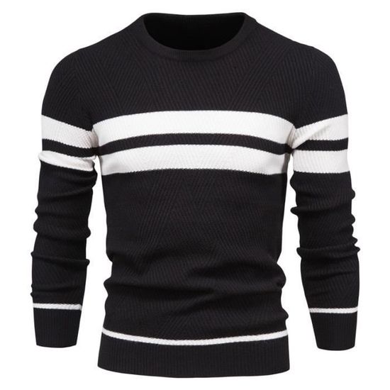 Pull Homme Tricoté 1/4 Zip Col Montant Chaud - Sweater Hiver Confortable Manches Longues Pour Hommes