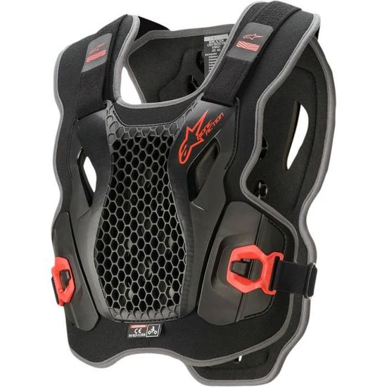 Gilet Pare Pierre Moto Cross - Pare-pierre, Armures Amovibles (dos/épaules/coudes), Taille L Rouge Gilet De Protection Moto Cross