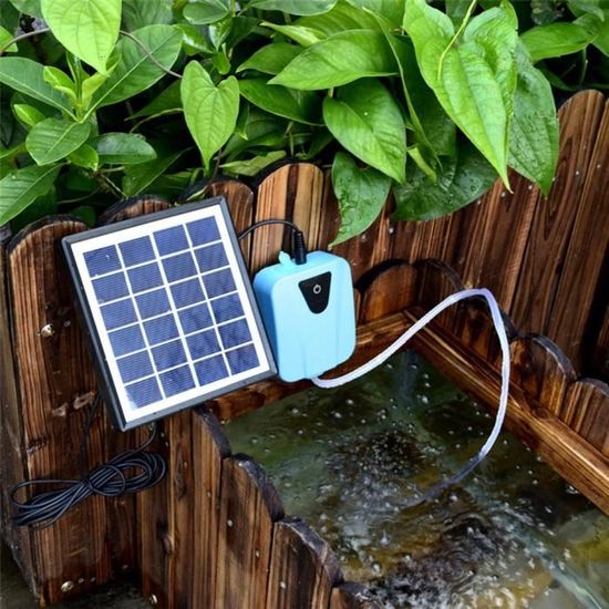 Pompe à air d'eau Oxygène, aérateur d'oxygène étanche alimenté à l'énergie  solaire avec panneau solaire pliable à 100 degrés aérateur de bassin solaire  Oxygénateur à bulles