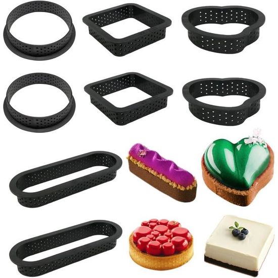 6 Pièces Anneaux à Gâteau Ronds En Acier Inoxydable Perforés Pour