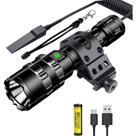 Lampe Torche LED Tactique Super Puissante : Zoom, Rechargeable Par USB Et étanche