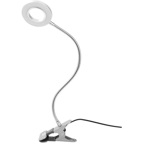 Lampe De Bureau LED à Pince - 3 Couleurs, 10 Niveaux De Luminosité, Col De Cygne Flexible, Mémoire Des Réglages - Noir