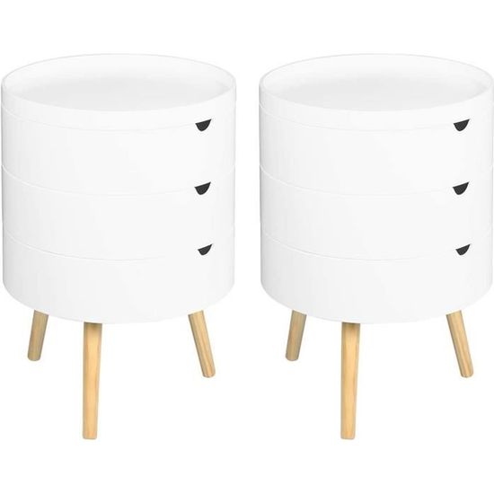 2 tables de chevet blanche