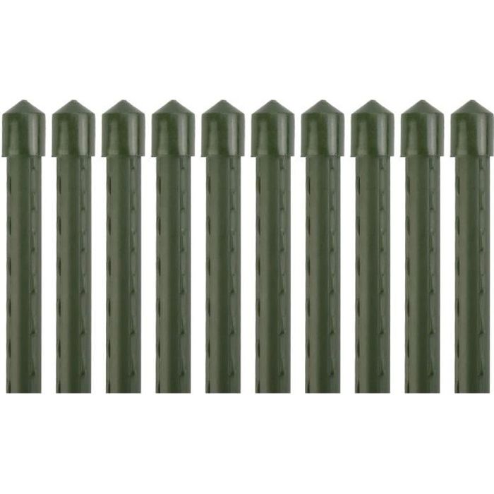 Pack de 10, tuteurs pour plantes, diamètre 10.5mm, Longeur 145cm, Supports de plantes, Tige de soutient pour plantes