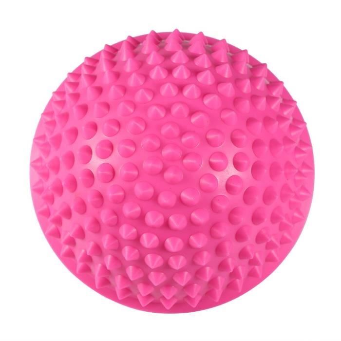 Appareil de massage Demi-rond PVC Massage Ball Ball Yoga Balls Fitness Exercise Gym Massager (Rose)