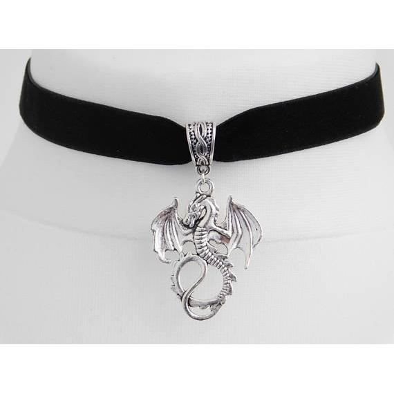 Collier Ras Du Cou Tour De Cou Gothique Tour De Cou Argenté Tour De Cou En Velours Noir Tour_Argent