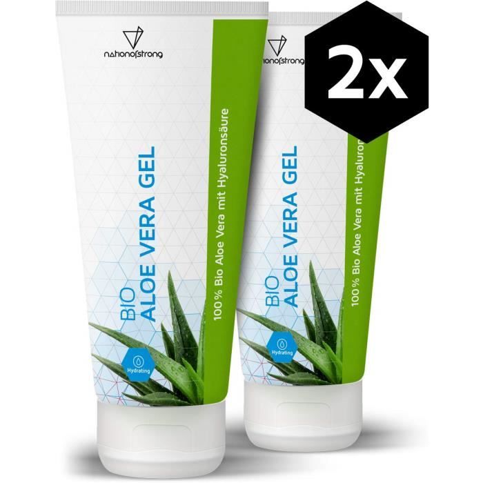 Gel d'Aloe Vera Bio - 100% biologique - Fabriqué en Allemagne - pour une peau naturellement ferme - L'acide hyaluronique hydrate