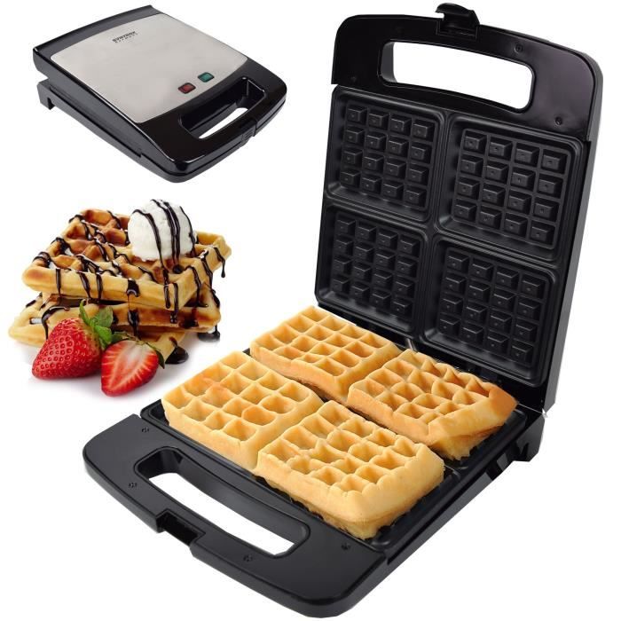 Syntrox Germany Gaufrier XXL pour 4 gaufres belges - 1400 W