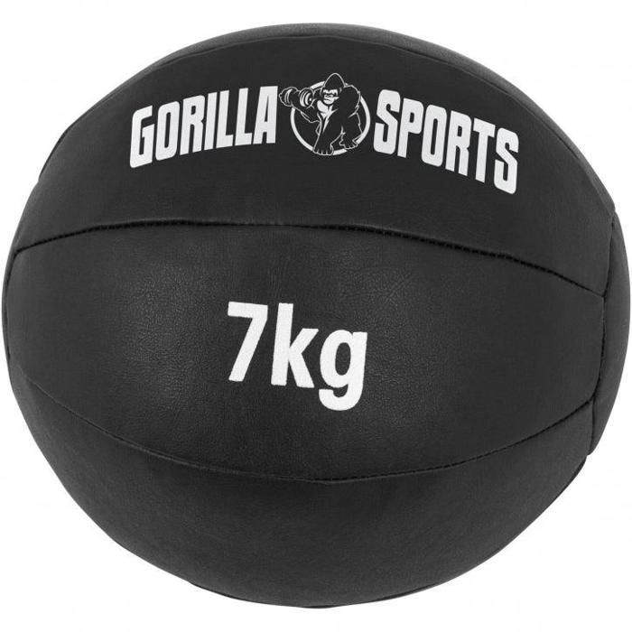Médecine Ball Gorilla Sports Cuir Synthétique de 7 KG